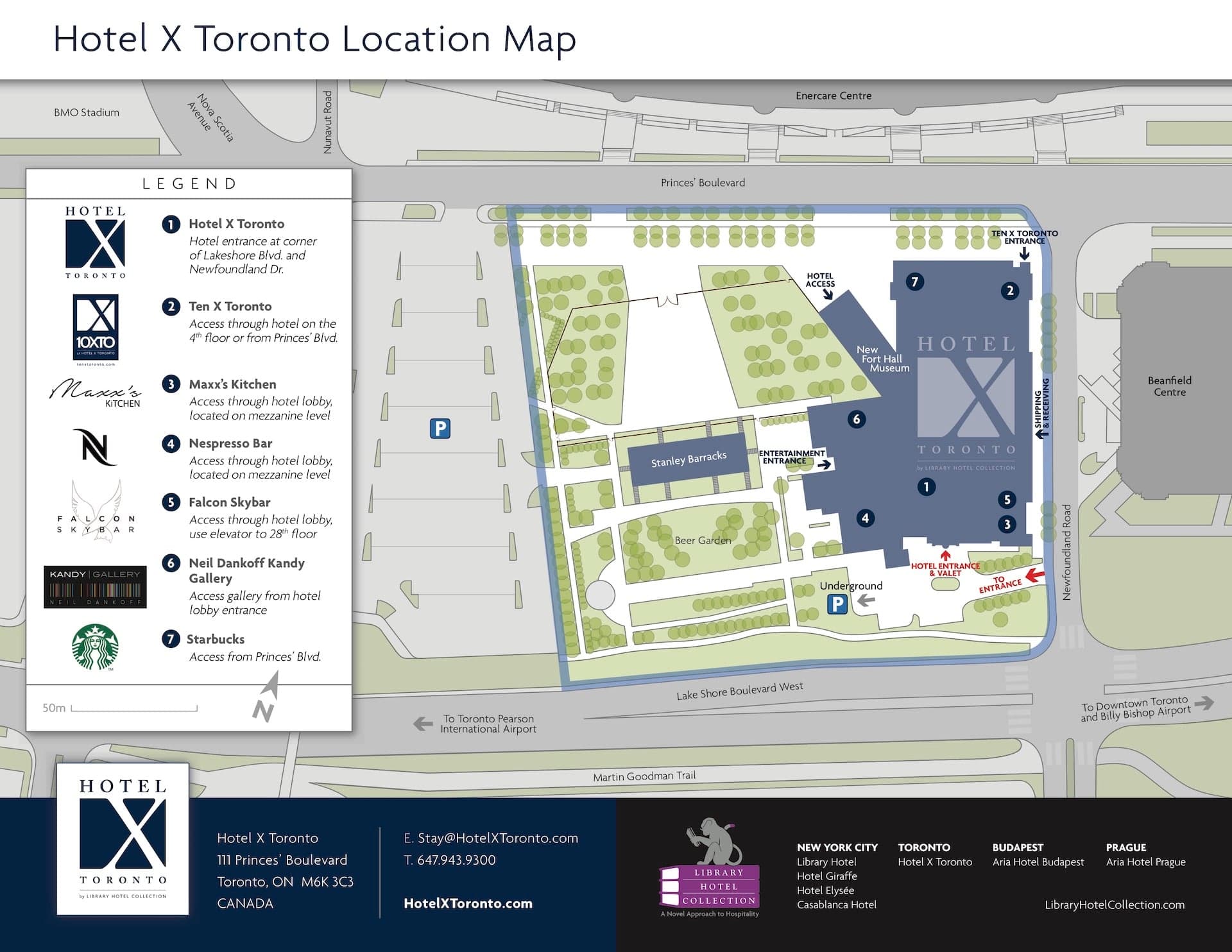Hotel X Toronto — Location Map infographic