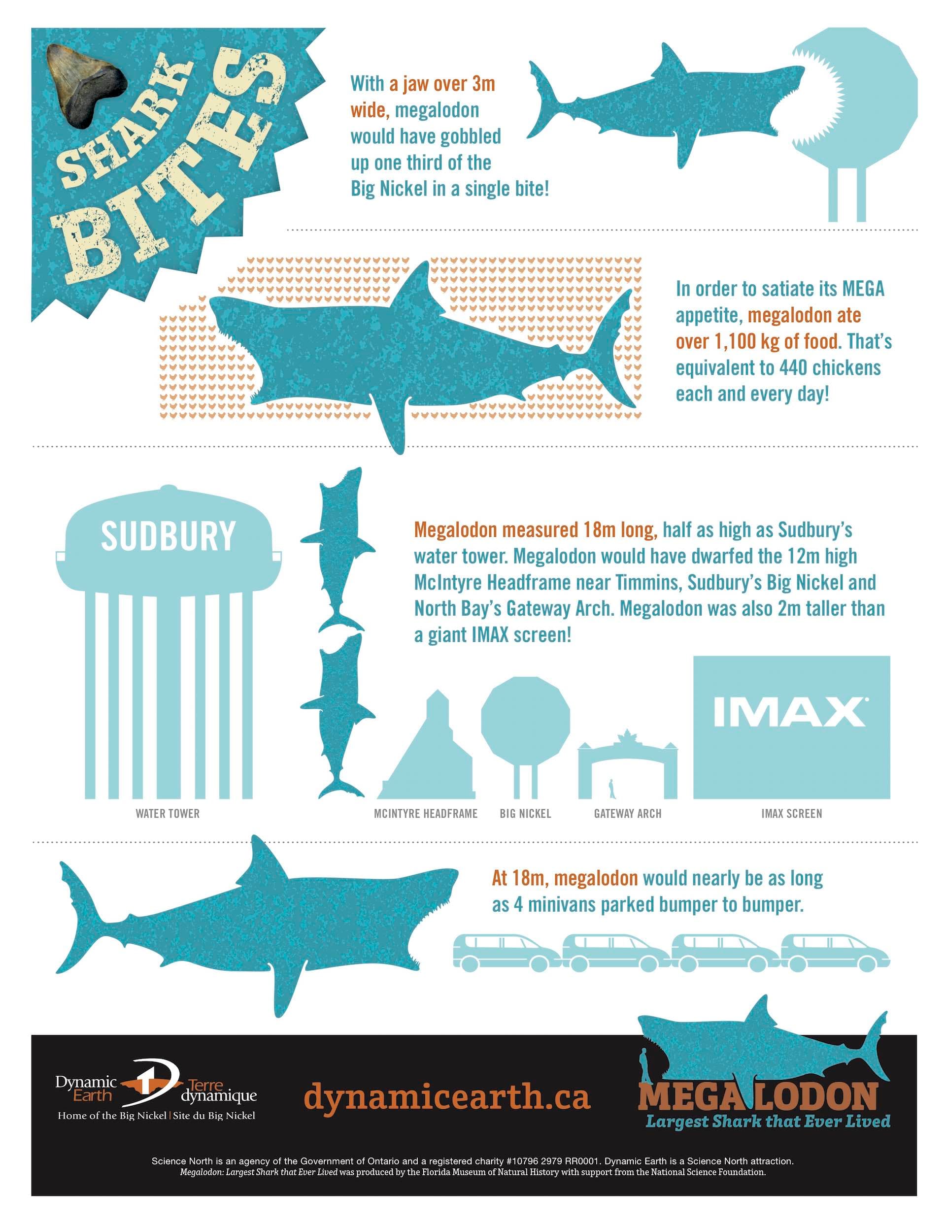 Science North — Shark Bites Dynamic Earth infographic