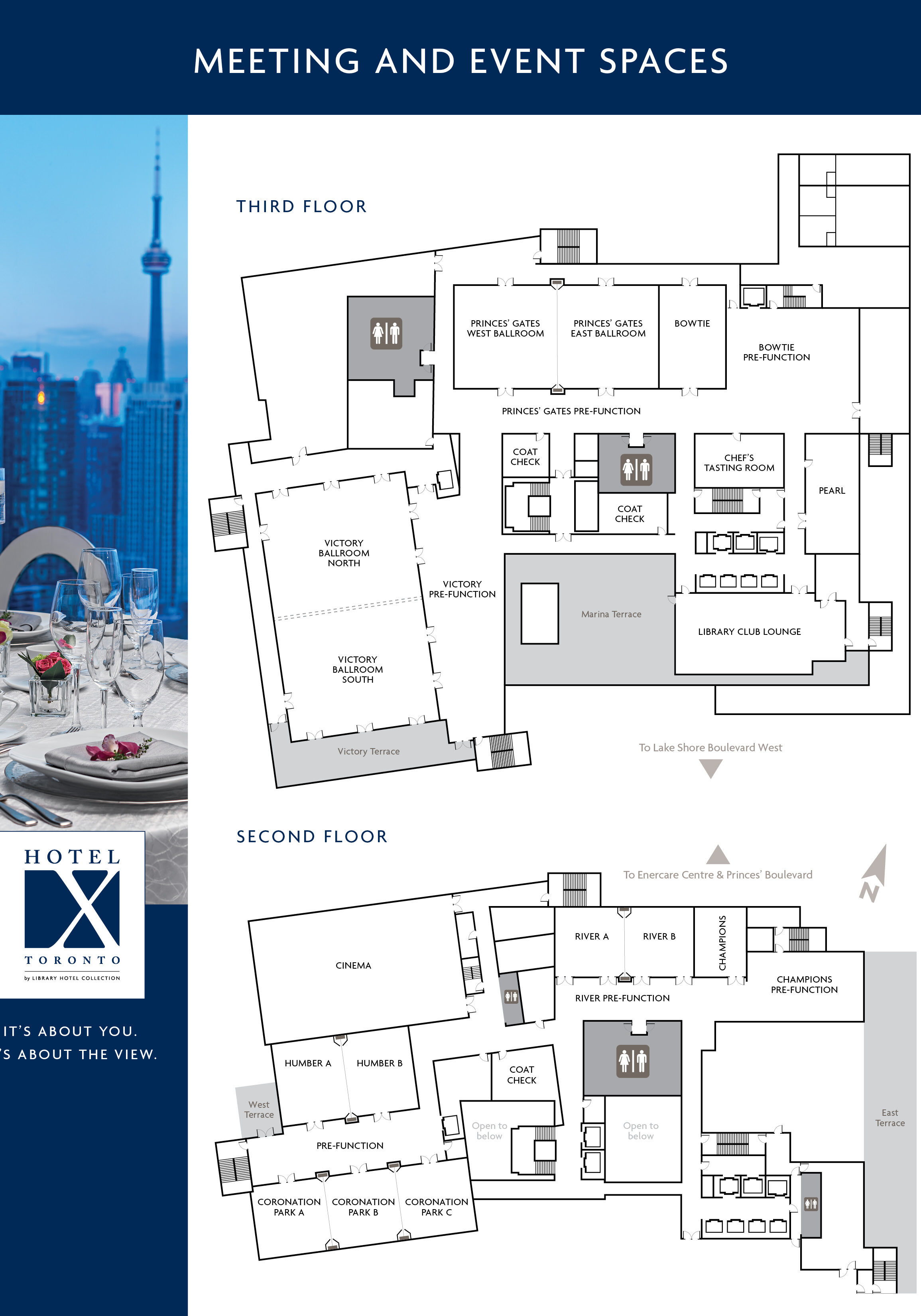 Hotel X Toronto Infographic Map of Meeting and Event Spaces